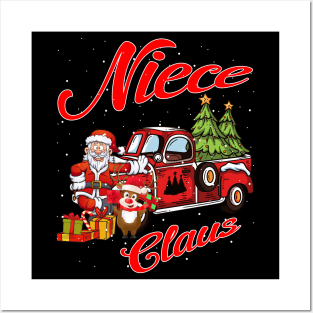 Niece Claus Santa Car Christmas Funny Awesome Gift Posters and Art